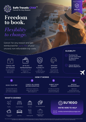 Safe Travels Cancel for Any Reason (CFAR) UK brochure